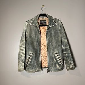 90s distressed leather jacket
